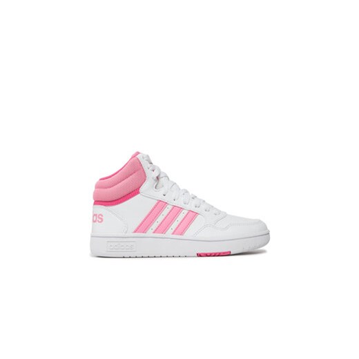 adidas Sneakersy Hoops 3.0 Mid K IG3716 Biały ze sklepu MODIVO w kategorii Buty sportowe dziecięce - zdjęcie 171253847
