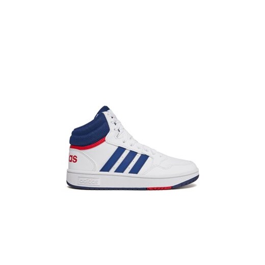 adidas Sneakersy Hoops Mid Shoes GZ9647 Biały ze sklepu MODIVO w kategorii Buty sportowe dziecięce - zdjęcie 171255817