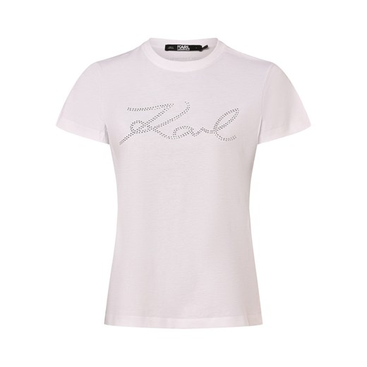KARL LAGERFELD Koszulka damska Kobiety Bawełna biały jednolity ze sklepu vangraaf w kategorii Bluzki damskie - zdjęcie 171256716