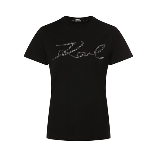 KARL LAGERFELD Koszulka damska Kobiety Bawełna czarny jednolity ze sklepu vangraaf w kategorii Bluzki damskie - zdjęcie 171256717