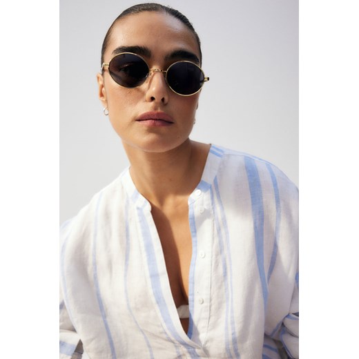 H & M - Owalne okulary przeciwsłoneczne - Złoty H & M One Size H&M