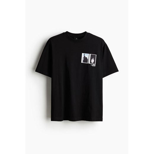 H & M - T-shirt z nadrukiem Loose Fit - Czarny ze sklepu H&M w kategorii Bluzki damskie - zdjęcie 171256979