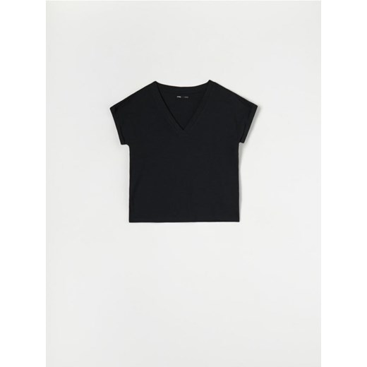 Sinsay - Koszulka bawełniana - czarny ze sklepu Sinsay w kategorii Bluzki damskie - zdjęcie 171258246