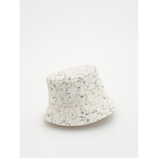 Reserved - Bucket hat z lnem Muminki - kremowy ze sklepu Reserved w kategorii Czapki dziecięce - zdjęcie 171259639