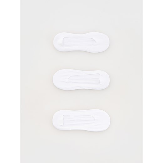 Reserved - Bawełniane stopki 3 pack - biały ze sklepu Reserved w kategorii Skarpetki damskie - zdjęcie 171259727