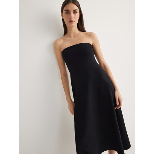 Reserved - Dzianinowa sukienka z wiskozą - czarny Reserved L Reserved