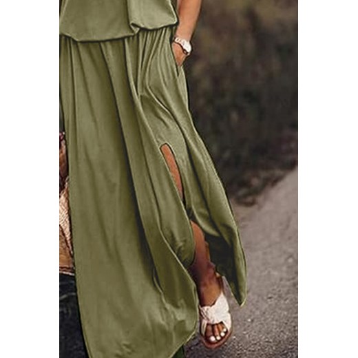 Sukienka BERVOLA KHAKI XXL/XXXL okazyjna cena Ivet Shop