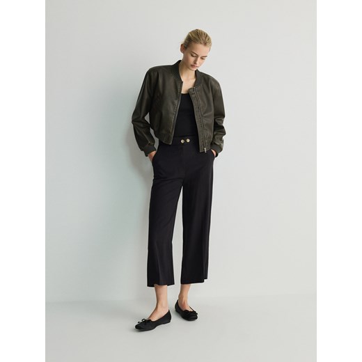 Reserved - Spodnie culotte z kantem - czarny ze sklepu Reserved w kategorii Spodnie damskie - zdjęcie 171261325