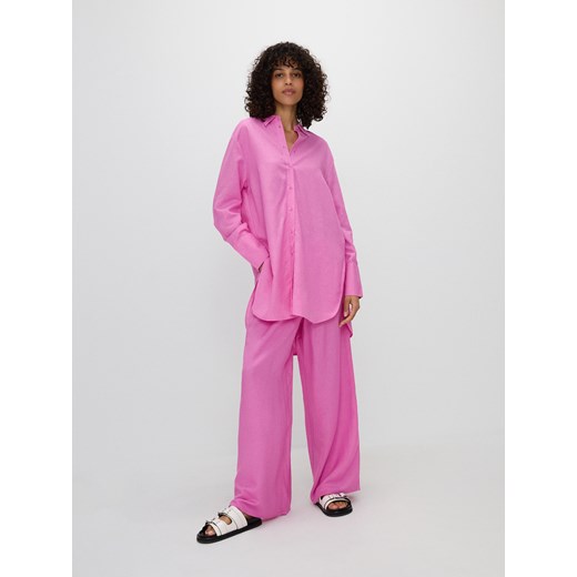 Reserved - Długa koszula z wiskozą - różowy Reserved XL Reserved