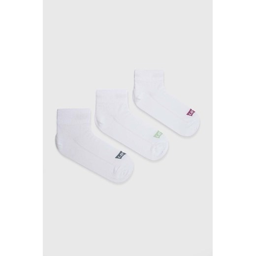 Levi&apos;s skarpetki 3-pack kolor biały ze sklepu ANSWEAR.com w kategorii Skarpetki damskie - zdjęcie 171262739