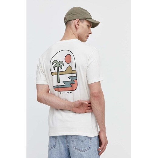 Billabong t-shirt bawełniany Adventure Division męski kolor beżowy z nadrukiem ABYZT02302 ze sklepu ANSWEAR.com w kategorii T-shirty męskie - zdjęcie 171263036