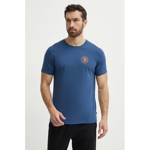 Fjallraven t-shirt 1960 Logo T-shirt męski kolor niebieski z nadrukiem F87313 ze sklepu ANSWEAR.com w kategorii T-shirty męskie - zdjęcie 171263137