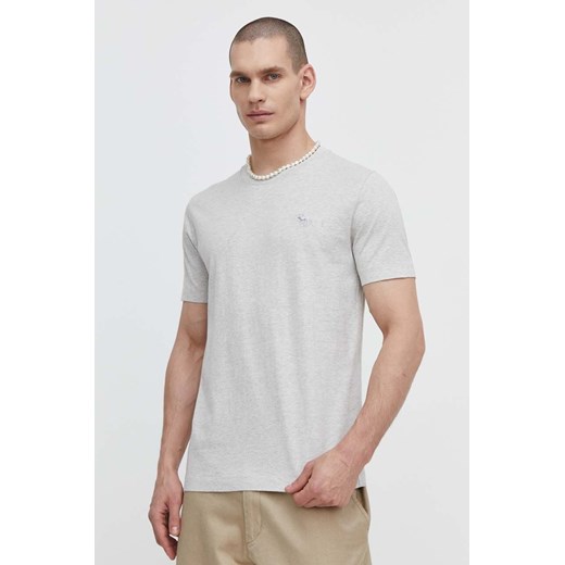 Abercrombie &amp; Fitch t-shirt bawełniany męski kolor szary melanżowy ze sklepu ANSWEAR.com w kategorii T-shirty męskie - zdjęcie 171263198