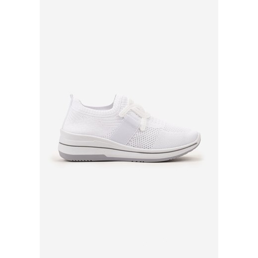 Buty sportowe damskie Born2be sneakersy płaskie białe sznurowane 