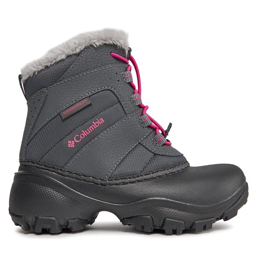 Śniegowce Columbia Youth Rope Tow™ Iii Waterproof 1637841 Dark Grey/ Haute Pink 089 ze sklepu eobuwie.pl w kategorii Buty zimowe dziecięce - zdjęcie 171265307