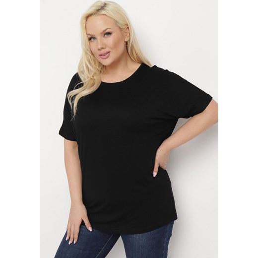 Czarny T-shirt z Rękawami w typie Nietoperza Salilena ze sklepu Born2be Odzież w kategorii Bluzki damskie - zdjęcie 171267589