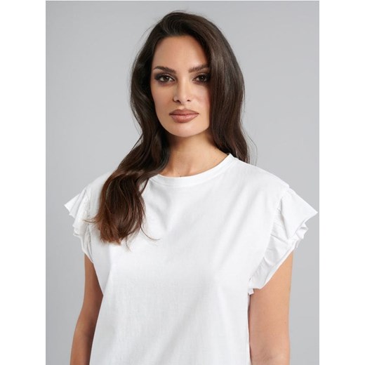 Sinsay - Bluzka z marszczeniami - biały ze sklepu Sinsay w kategorii Bluzki damskie - zdjęcie 171270227