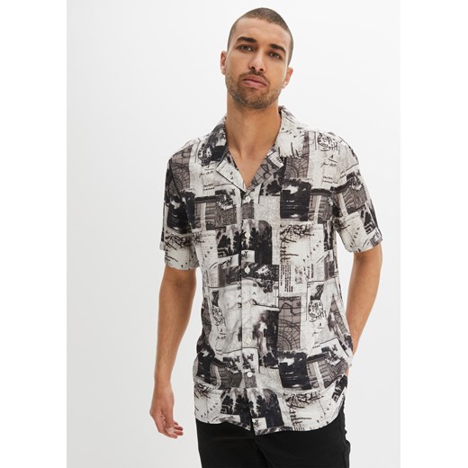 Koszula z krótkim rękawem, z wiskozy ze sklepu bonprix w kategorii Koszule męskie - zdjęcie 171271055