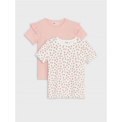 Sinsay - Koszulki 2 pack - różowy ze sklepu Sinsay w kategorii Bluzki dziewczęce - zdjęcie 171271399