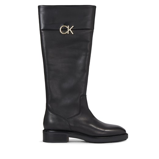 Kozaki Calvin Klein Rubber Sole Knee Boot W/Hw HW0HW01689 Ck Black BEH ze sklepu eobuwie.pl w kategorii Kozaki damskie - zdjęcie 171275945