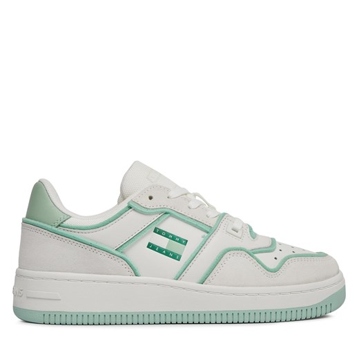 Sneakersy Tommy Jeans Tjw Retro Basket Foam Edge EN0EN02420 Ecru / Jadestone Green MAJ ze sklepu eobuwie.pl w kategorii Buty sportowe męskie - zdjęcie 171276166