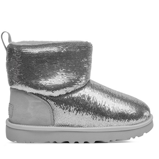 Śniegowce Ugg W Classic Mini Mirror Ball 1151291 Srebrny ze sklepu eobuwie.pl w kategorii Śniegowce damskie - zdjęcie 171277166