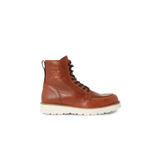Tommy Hilfiger Kozaki Th American Warm Leather Boot FM0FM04668 Brązowy ze sklepu MODIVO w kategorii Buty zimowe męskie - zdjęcie 171278188