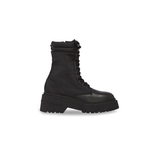 Tommy Jeans Botki Tjw Lace Up Padded Boot EN0EN02405 Czarny ze sklepu MODIVO w kategorii Workery damskie - zdjęcie 171278398
