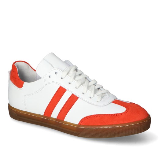 Sneakersy  Lewski 3484 Białe/Pomarańcz ze sklepu Arturo-obuwie w kategorii Trampki damskie - zdjęcie 171280105