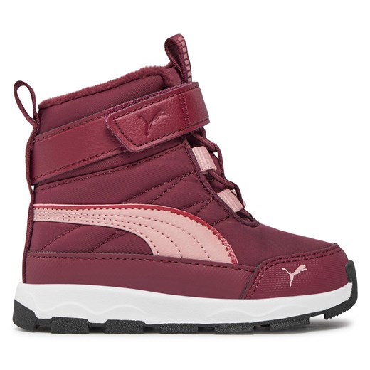 Śniegowce Puma Evolve Boot AC+ Inf 392646 04 Dark Jasper-Future Pink-Astro Red ze sklepu eobuwie.pl w kategorii Buty zimowe dziecięce - zdjęcie 171283978