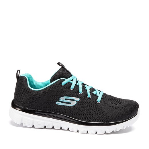 Sneakersy Skechers Get Connected 12615/BKTQ Czarny ze sklepu eobuwie.pl w kategorii Buty sportowe damskie - zdjęcie 171284596