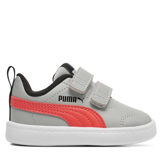 Sneakersy Puma Courtflex V2 V Inf 371544-32 Cool Light Gray/Active Red ze sklepu eobuwie.pl w kategorii Trampki dziecięce - zdjęcie 171285849
