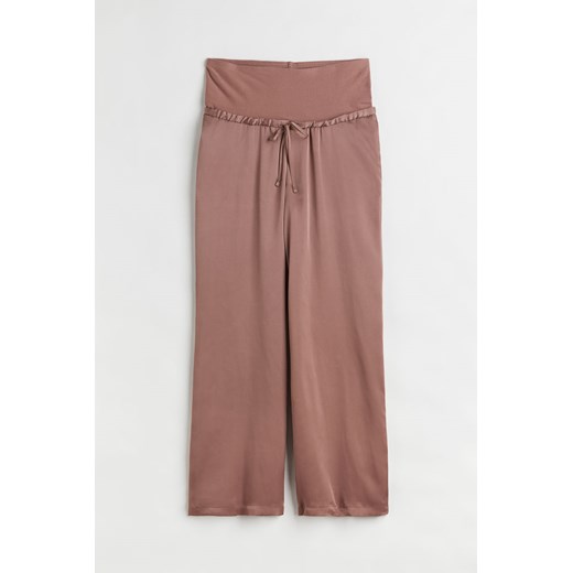 H & M - MAMA Szerokie spodnie - Brązowy ze sklepu H&M w kategorii Spodnie ciążowe - zdjęcie 171286117