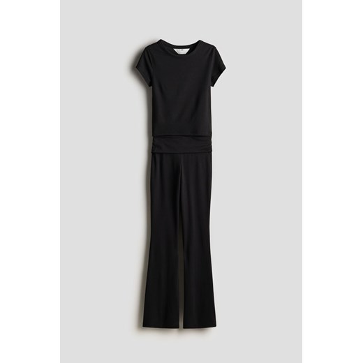 H & M - Dżersejowy komplet 2-częściowy - Czarny ze sklepu H&M w kategorii Komplety dziewczęce - zdjęcie 171286127