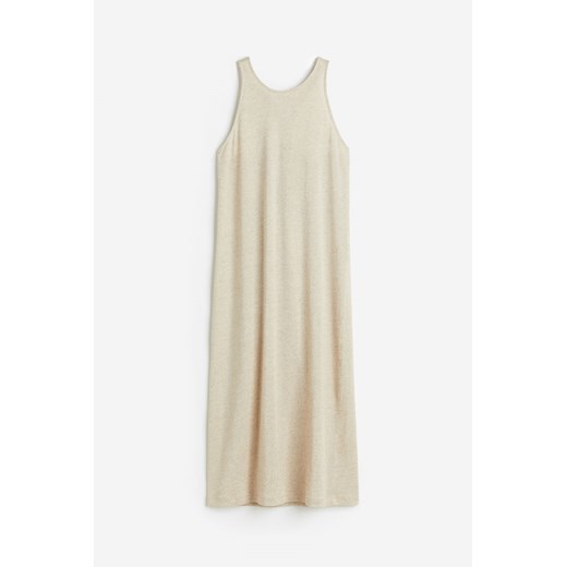H & M - Sukienka z domieszką lnu - Brązowy ze sklepu H&M w kategorii Sukienki - zdjęcie 171286148