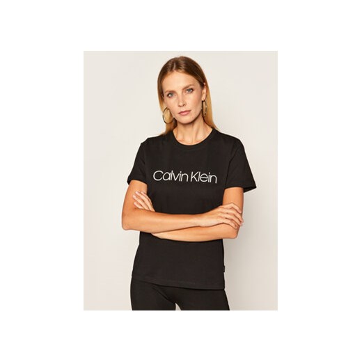 Calvin Klein T-Shirt Core Logo K20K202142 Czarny Regular Fit ze sklepu MODIVO w kategorii Bluzki damskie - zdjęcie 171291499