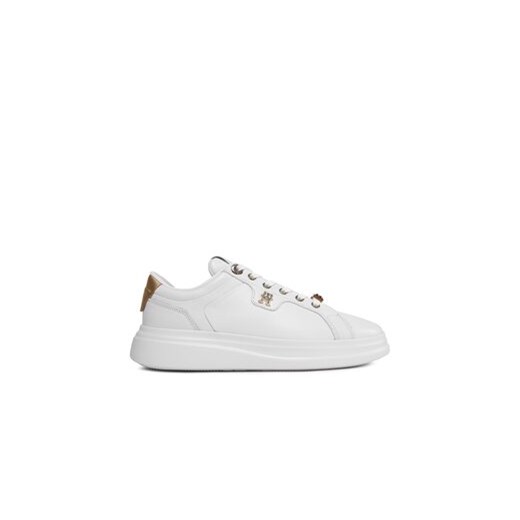 Tommy Hilfiger Sneakersy Pointy Court Sneaker Hardware FW0FW07780 Biały ze sklepu MODIVO w kategorii Trampki damskie - zdjęcie 171292217
