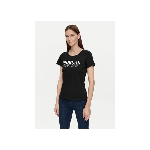 Morgan T-Shirt 241-DUNE Czarny Regular Fit ze sklepu MODIVO w kategorii Bluzki damskie - zdjęcie 171293365