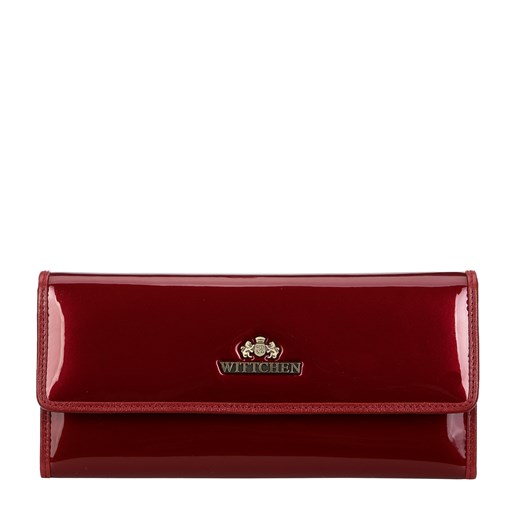 Duży portfel damski rozkładany ze skóry lakierowanej bordowy ze sklepu WITTCHEN w kategorii Portfele damskie - zdjęcie 171294988