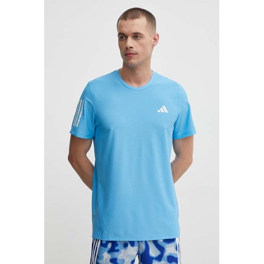 adidas Performance t-shirt do biegania kolor niebieski wzorzysty IN1513 ze sklepu ANSWEAR.com w kategorii T-shirty męskie - zdjęcie 171296726