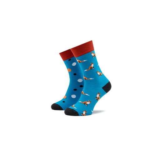 Funny Socks Skarpety wysokie unisex Fox SM1/10 Niebieski ze sklepu MODIVO w kategorii Skarpetki damskie - zdjęcie 171297415