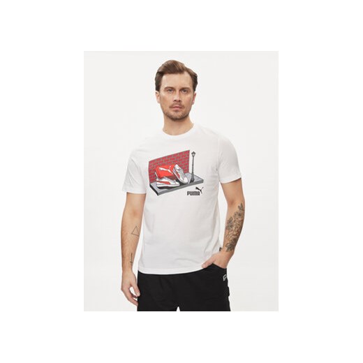 Puma T-Shirt Graphics Sneaker Box 680175 Biały Regular Fit ze sklepu MODIVO w kategorii T-shirty męskie - zdjęcie 171297569