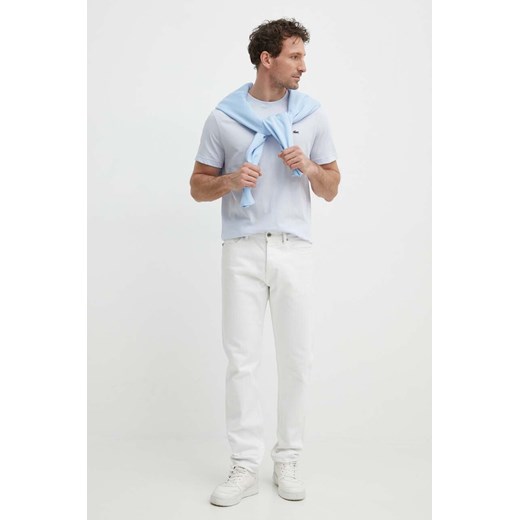 Lacoste t-shirt bawełniany kolor niebieski gładki Lacoste L PRM