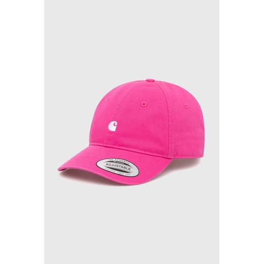 Carhartt WIP czapka z daszkiem bawełniana Madison Logo Cap kolor różowy z aplikacją I023750.25JXX ze sklepu PRM w kategorii Czapki z daszkiem damskie - zdjęcie 171298548