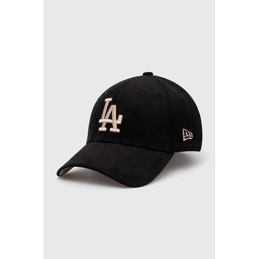 New Era czapka z daszkiem 9Forty Los Angeles Dodgers kolor czarny z aplikacją 60435070 ze sklepu PRM w kategorii Czapki z daszkiem damskie - zdjęcie 171298565