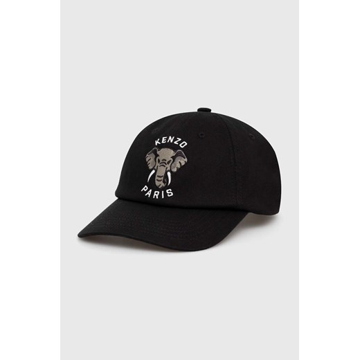 Kenzo czapka z daszkiem bawełniana kolor czarny z aplikacją FE58AC601F41.99 ze sklepu PRM w kategorii Czapki z daszkiem damskie - zdjęcie 171298569