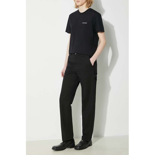 Carhartt WIP spodnie bawełniane Pierce Pant kolor czarny proste high waist I033140.8902 ze sklepu PRM w kategorii Spodnie damskie - zdjęcie 171298939