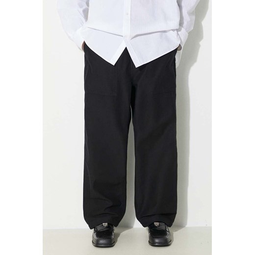 Carhartt WIP spodnie bawełniane Hayworth Pant kolor czarny w fasonie chinos I033135.8902 ze sklepu PRM w kategorii Spodnie męskie - zdjęcie 171298955