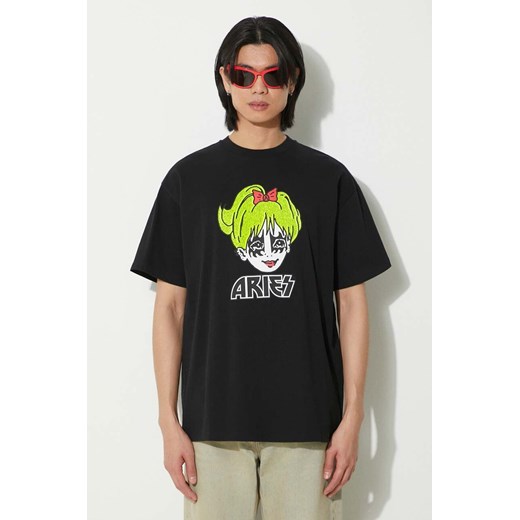 Aries t-shirt bawełniany Kiss SS Tee męski kolor czarny z nadrukiem SUAR60005X ze sklepu PRM w kategorii T-shirty męskie - zdjęcie 171299186