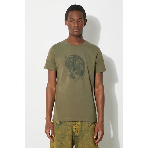 Fjallraven t-shirt bawełniany Arctic Fox T-shirt M męski kolor zielony z nadrukiem F87220.625 ze sklepu PRM w kategorii T-shirty męskie - zdjęcie 171299188